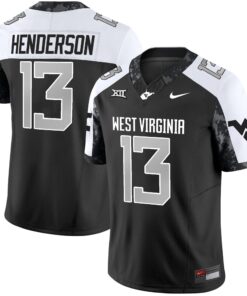 Jaylen Henderson Jersey #13 West Virginia Mountaineers 2025 Stitched