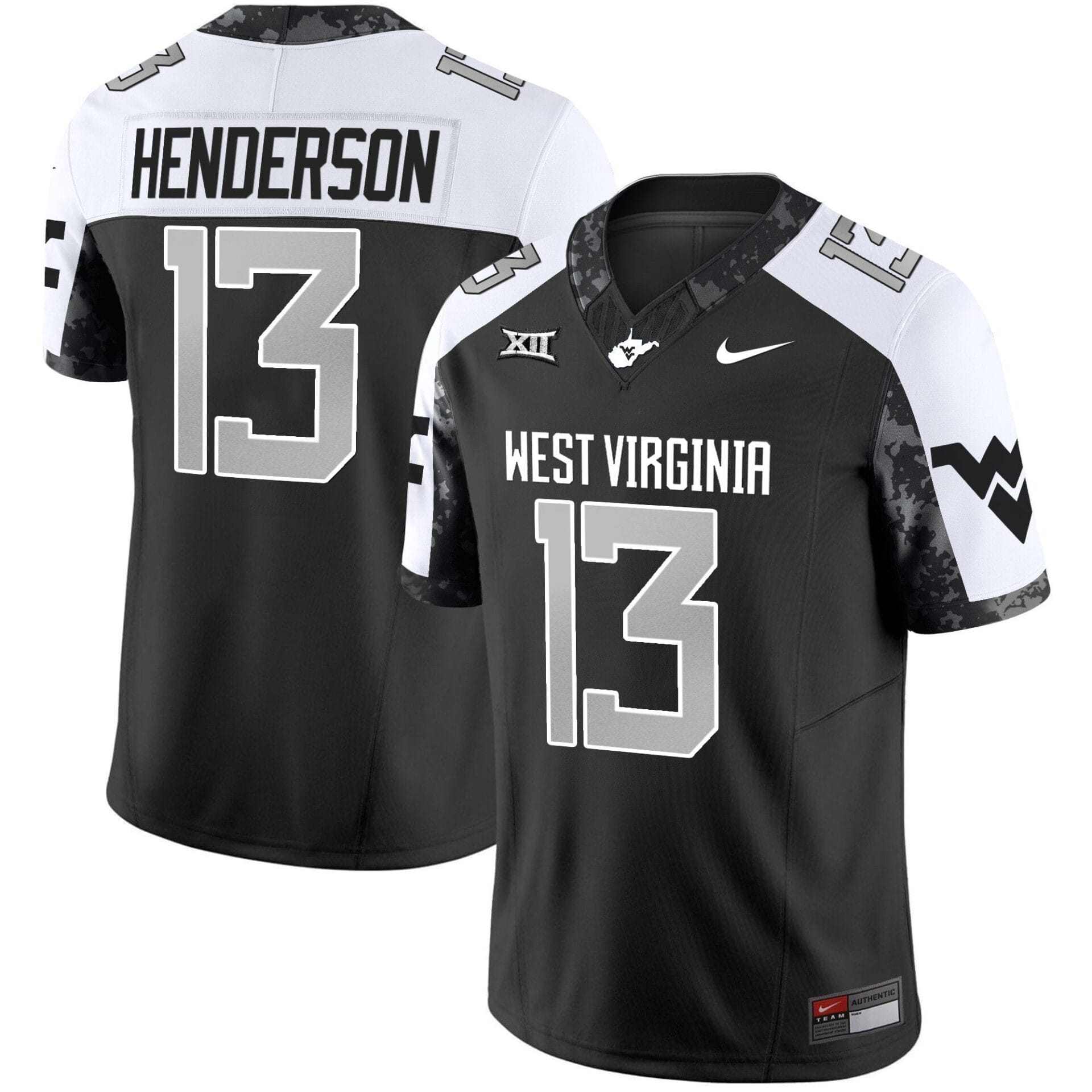 Jaylen Henderson Jersey #13 West Virginia Mountaineers 2025 Stitched