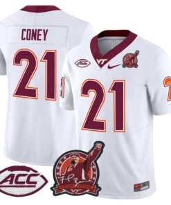 Jeremiah Coney Jersey #21 Virginia Tech Hokies Coach Frank Beamer 2025