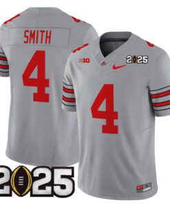 Jeremiah Smith Jersey 4 Ohio State Heritage Stripe 2025 CFP Final Gray