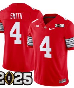 Jeremiah Smith Jersey 4 Ohio State Heritage Stripe 2025 CFP Final Red