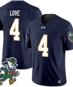 Jeremiyah Love Jersey 4 Notre Dame 2025 Gridiron Leprechaun Edition Navy