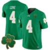 Jeremiyah Love Jersey 4 Notre Dame 2025 Vapor Limited V3 Stitched Green