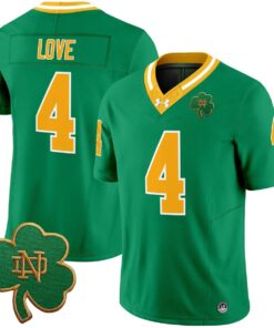 Jeremiyah Love Jersey 4 Notre Dame 2025 Vapor Limited V3 Stitched Throwback