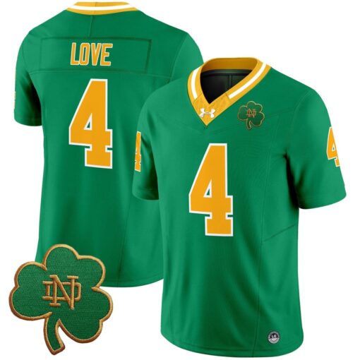 Jeremiyah Love Jersey #4 Notre Dame 2025 Vapor Limited V3 Stitched - Image 3