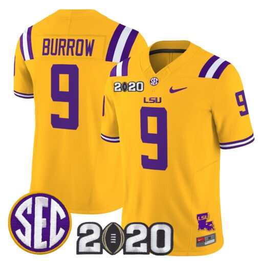 Joe Burrow Jersey #9 LSU Tigers 2020 National Champions Stitched - Image 3