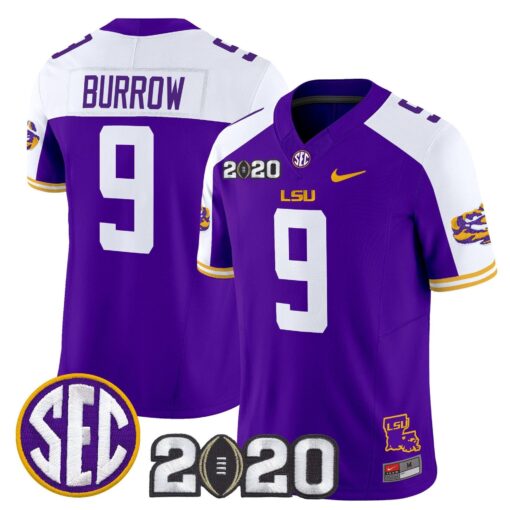 Joe Burrow Jersey #9 LSU Tigers 2020 National Champions Stitched - Image 4