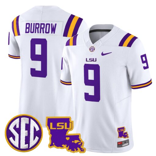 Joe Burrow Jersey #9 LSU Tigers 2025 Louisiana Patch Stitched - Image 2