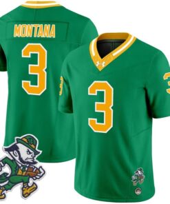 Joe Montana Jersey 3 Notre Dame 2025 Gridiron Leprechaun Edition Throwback