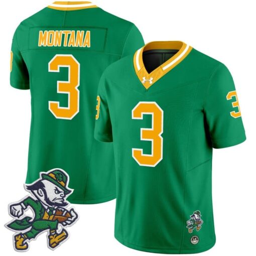 Joe Montana Jersey #3 Notre Dame 2025 Gridiron Leprechaun Edition - Image 5