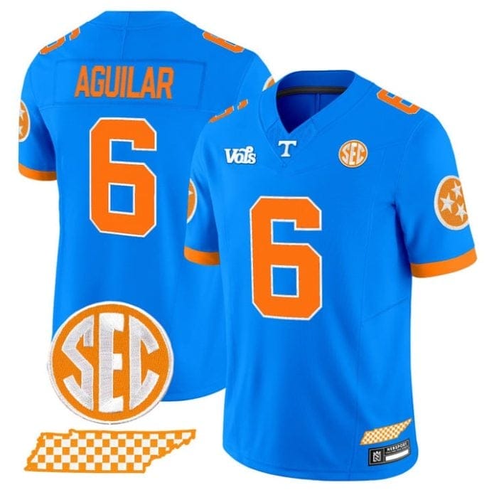 Joey Aguilar Jersey #6 Tennessee Volunteers Blue Blaze Edition Stitched