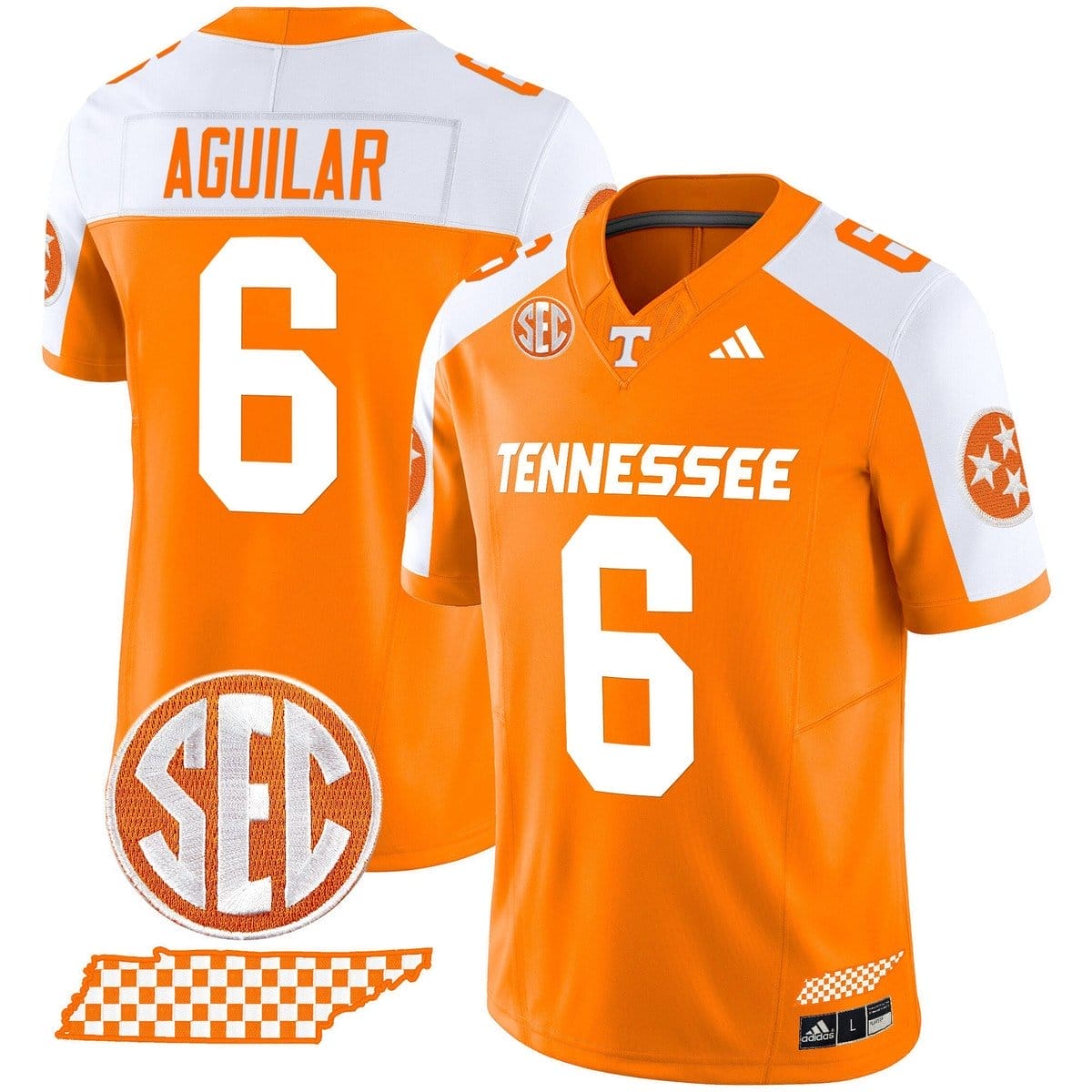 Joey Aguilar Jersey #6 Tennessee Vols Rebrand 2026 Checkerboard - Image 4