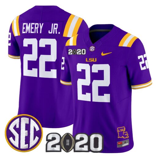 John Emery Jr Jersey #22 LSU Tigers 2020 National Champions Stitched - Image 5