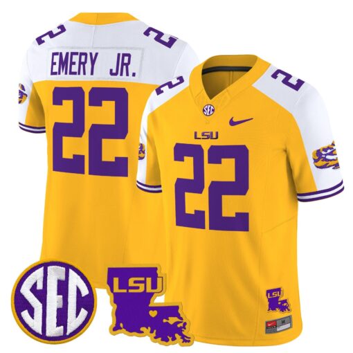 John Emery Jr Jersey #22 LSU Tigers 2025 Louisiana Patch Stitched - Image 3