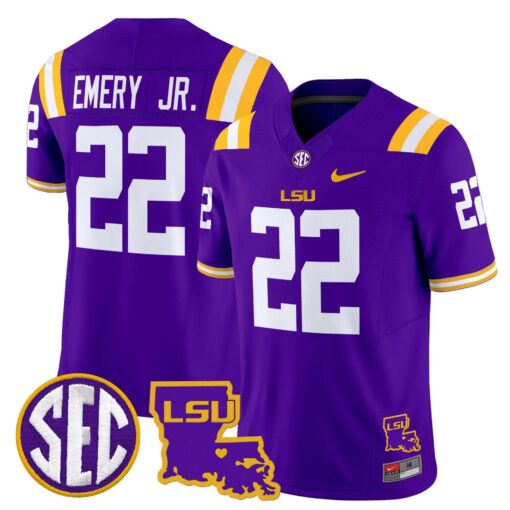 John Emery Jr Jersey #22 LSU Tigers 2025 Louisiana Patch Stitched - Image 5