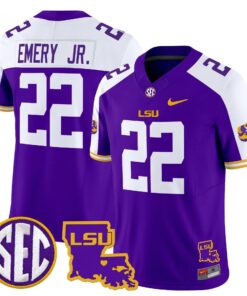 John Emery Jr Jersey 22 LSU Tigers 2025 Louisiana Patch Stitched Purple Alter b14dd307 d043 48da 9d19 16421a769673