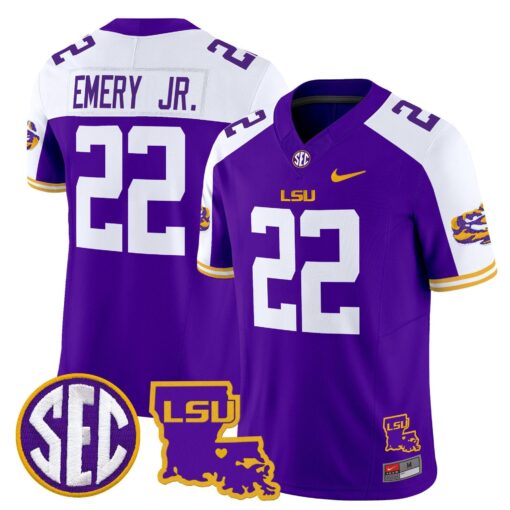 John Emery Jr Jersey #22 LSU Tigers 2025 Louisiana Patch Stitched - Image 4