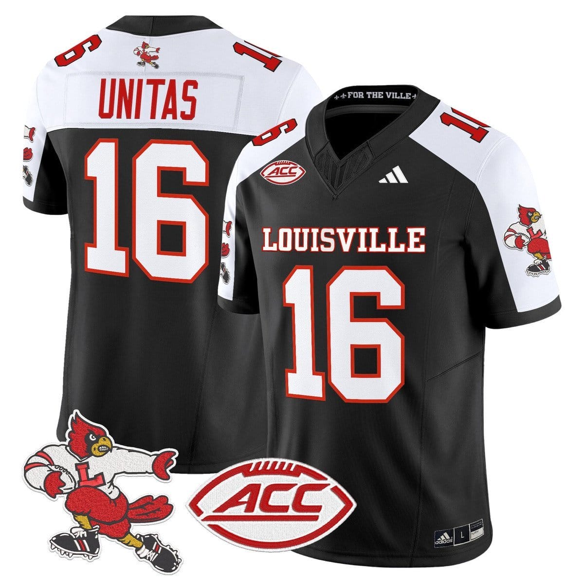 Johnny Unitas Jersey #16 Louisville Cardinals 1980s Throwback Stitched - Image 3