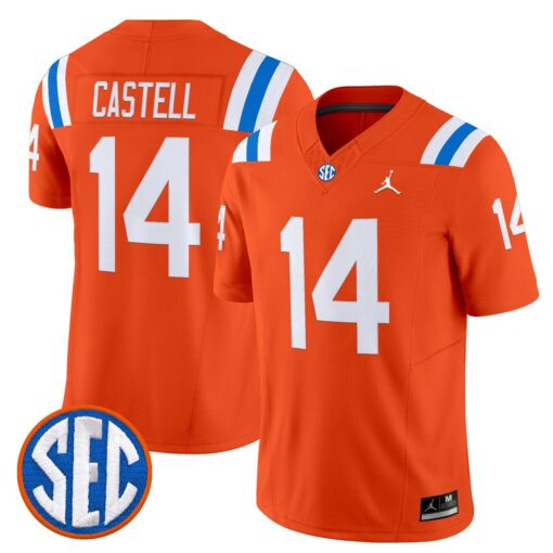 Jordan Castell Jersey #14 Florida Gators 1960s Throwback Vapor Limited - Image 2