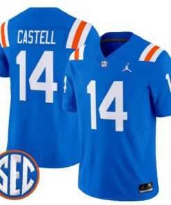 Jordan Castell Jersey 14 Florida Gators 1960s Throwback Vapor Limited Royal