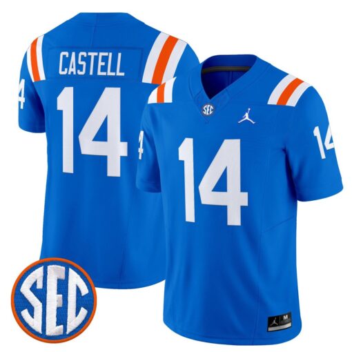 Jordan Castell Jersey #14 Florida Gators 1960s Throwback Vapor Limited - Image 4