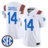 Jordan Castell Jersey 14 Florida Gators 1960s Throwback Vapor Limited White