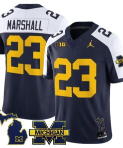 Jordan Marshall Jersey 23 Michigan Wolverines 2025 Limited V2 Stitched Navy Alter