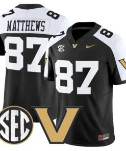 Jordan Matthews Jersey 87 Vanderbilt Commodores 2025 Limited Stitched Alternate