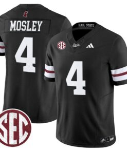 Jordan Mosley Jersey #4 Mississippi State Bulldogs Dark Mode Stitched