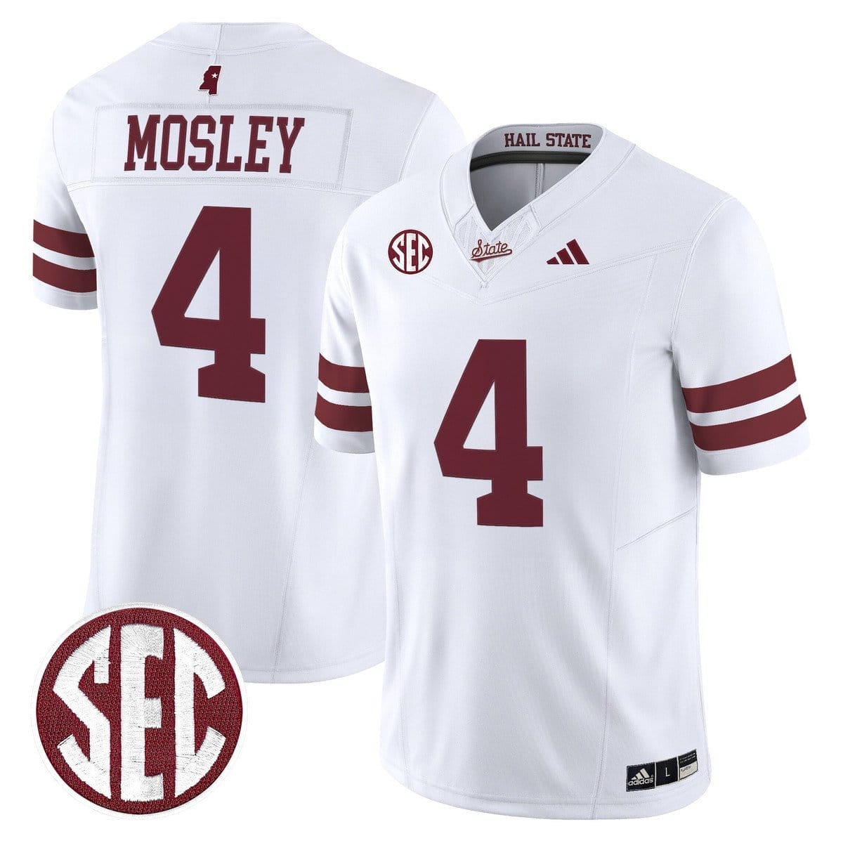 Jordan Mosley Jersey #4 Mississippi State Bulldogs Dark Mode Stitched - Image 2