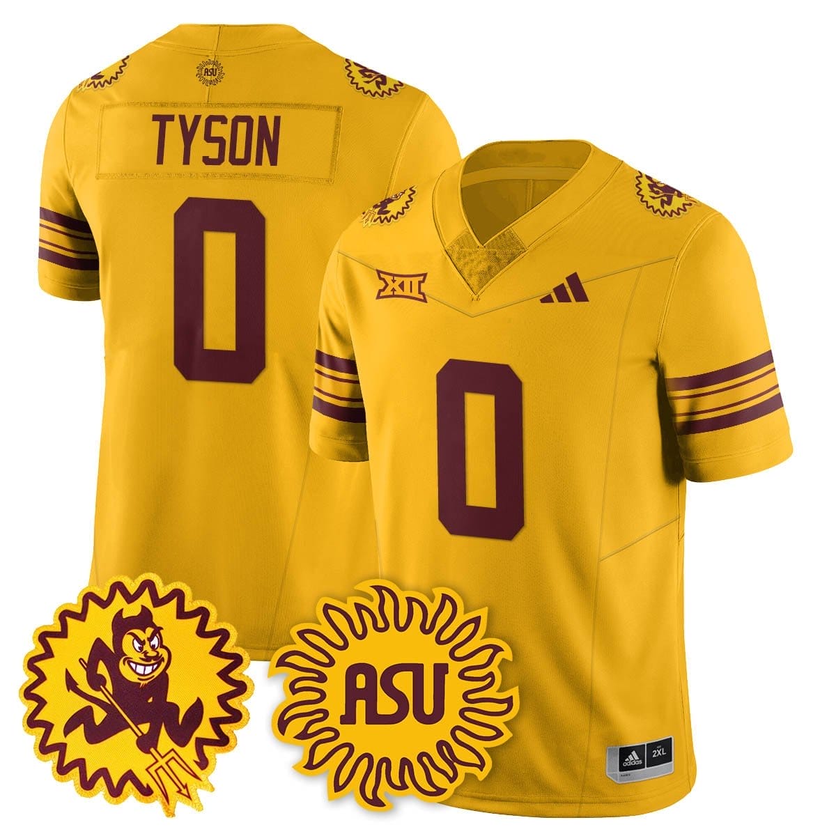 Jordyn Tyson Jersey #0 Arizona State Sun Devils 1975 Throwback Stitched - Image 3