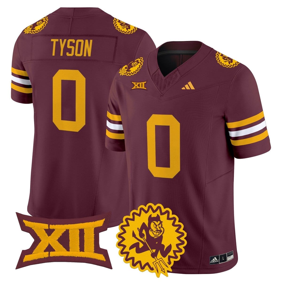 Jordyn Tyson Jersey #0 Arizona State Sun Devils 1975 Throwback Stitched - Image 3