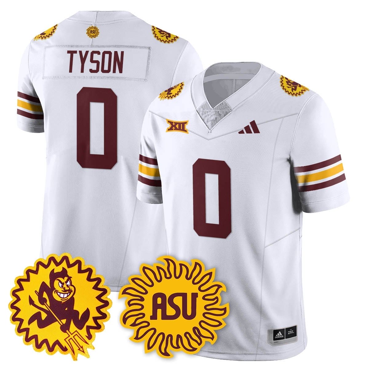 Jordyn Tyson Jersey #0 Arizona State Sun Devils 1975 Throwback Stitched - Image 2