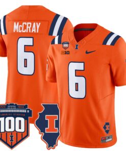 Josh McCray Jersey 6 Illinois Fighting 100th Memorial Stadium Orange