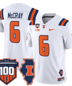 Josh McCray Jersey 6 Illinois Fighting 100th Memorial Stadium White
