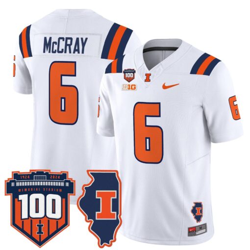 Josh McCray Jersey #6 Illinois Fighting 100th Memorial Stadium - Image 2