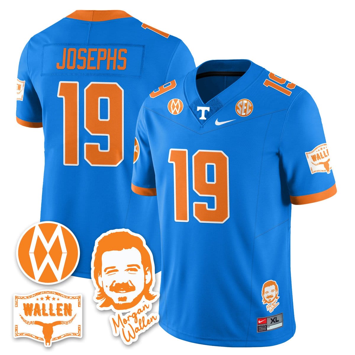 Joshua Josephs Jersey #19 Tennessee Vols Morgan Wallen 2025 Stitched - Image 4