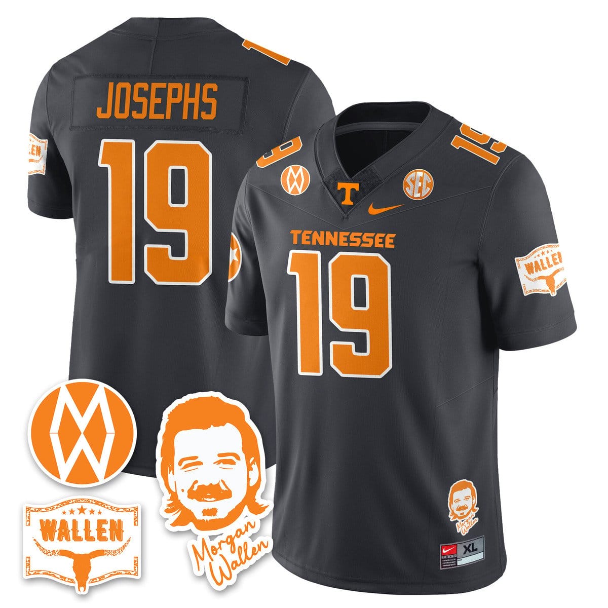 Joshua Josephs Jersey #19 Tennessee Vols Morgan Wallen 2025 Stitched - Image 3