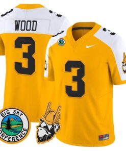Joshua Wood Jersey 3 Idaho Vandals 1975 Throwback Limited Stitched Gold Alternate