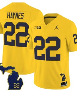 Justice Haynes Jersey 22 Michigan Wolverines 2025 Limited V2 Stitched Maize