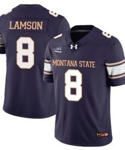 Justin Lamson Jersey 8 Montana Stitched Navy
