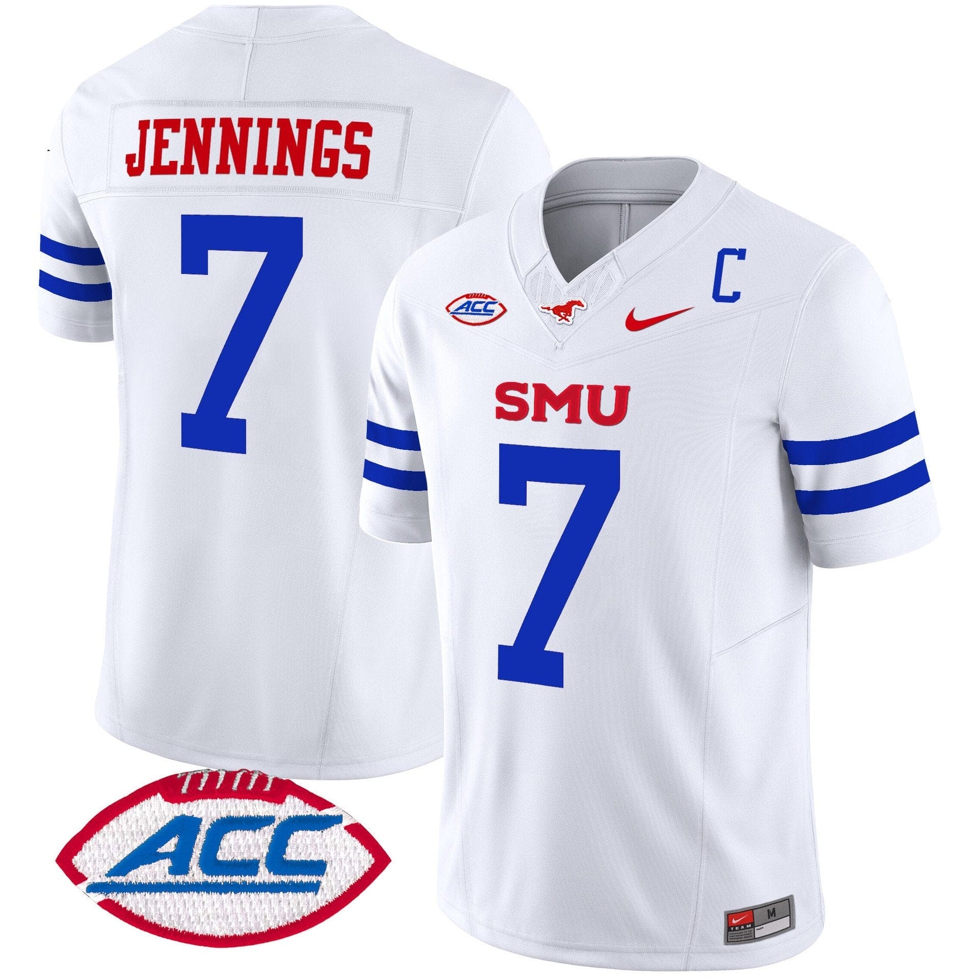 Kevin Jennings Jersey #7 SMU Mustangs 2025 Vapor Limited Stitched