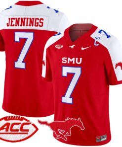 Kevin Jennings Jersey 7 SMU Mustangs 2025 Vapor Limited Stitched Red Alter