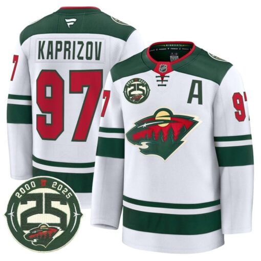 Kirill Kaprizov Jersey #97 Minnesota Wild 25th Anniversary Patch Stitched