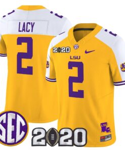 Kyren Lacy Jersey 2 LSU Tigers 2020 National Champions Stitched Gold Alter