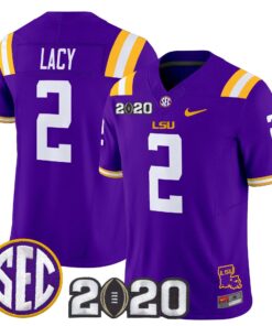 Kyren Lacy Jersey 2 LSU Tigers 2020 National Champions Stitched Purple