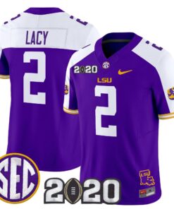 Kyren Lacy Jersey 2 LSU Tigers 2020 National Champions Stitched Purple Alter