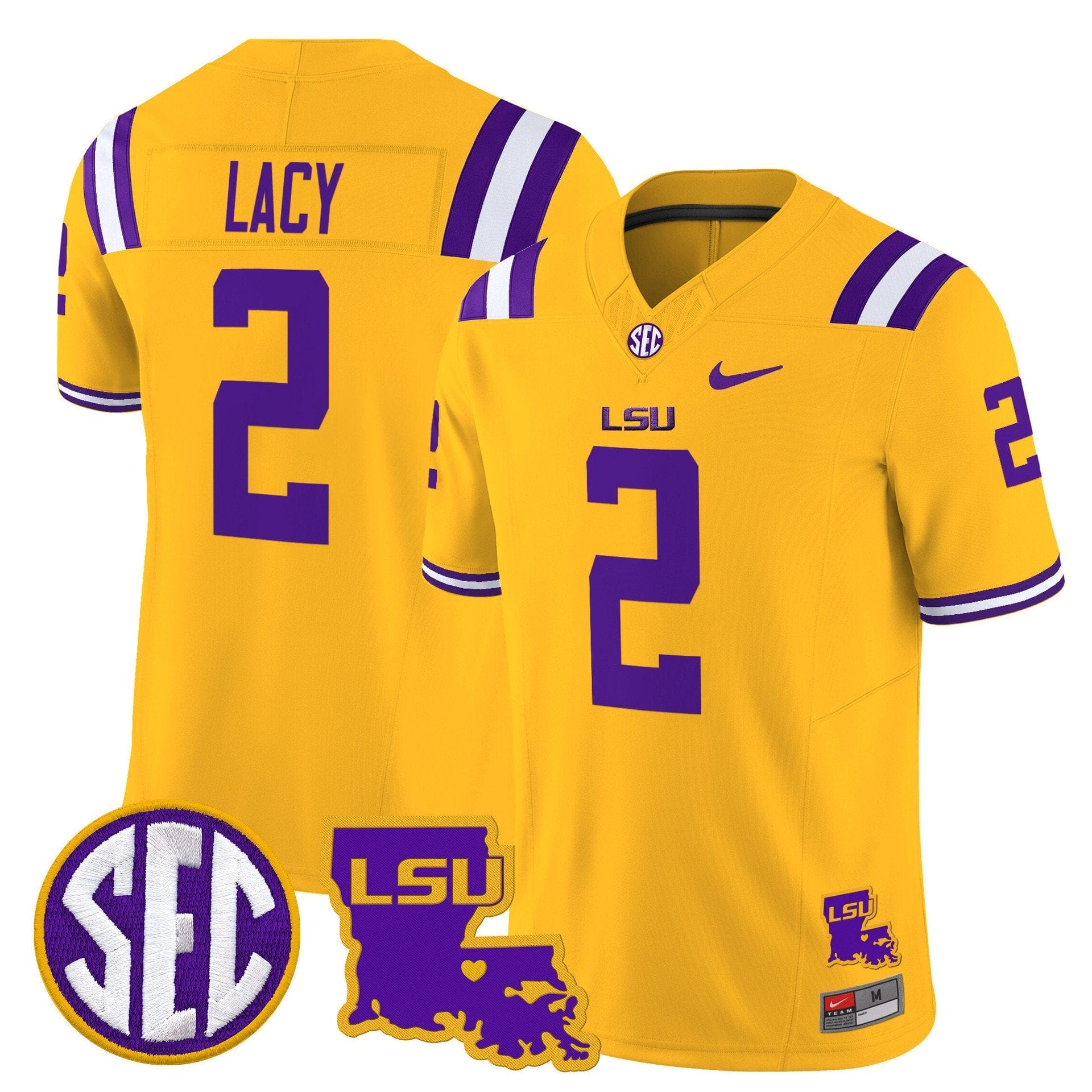 Kyren Lacy Jersey #2 LSU Tigers 2025 Louisiana Patch Stitched