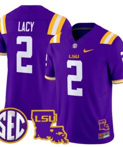 Kyren Lacy Jersey 2 LSU Tigers 2025 Louisiana Patch Stitched Purple