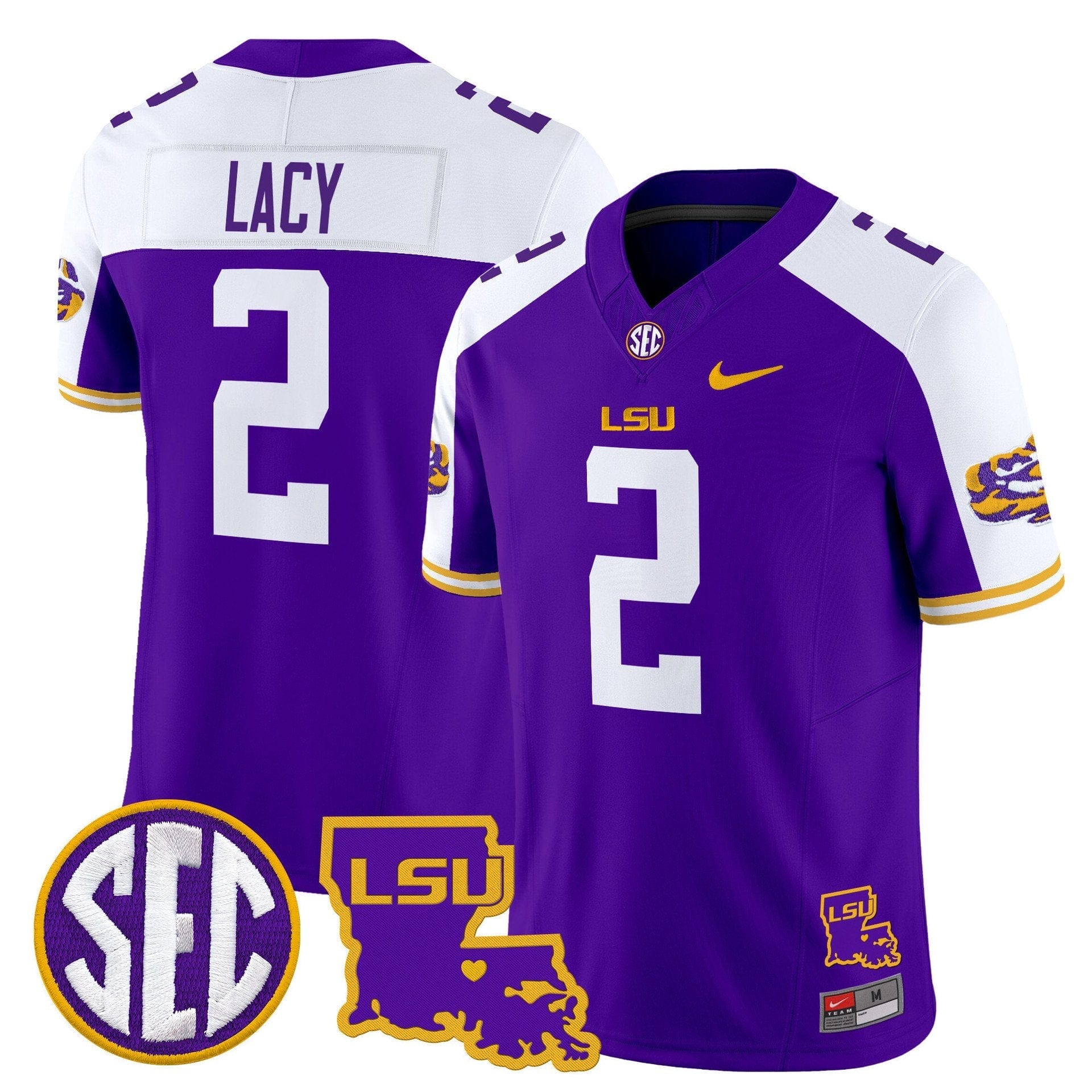 Kyren Lacy Jersey #2 LSU Tigers 2025 Louisiana Patch Stitched - Image 4